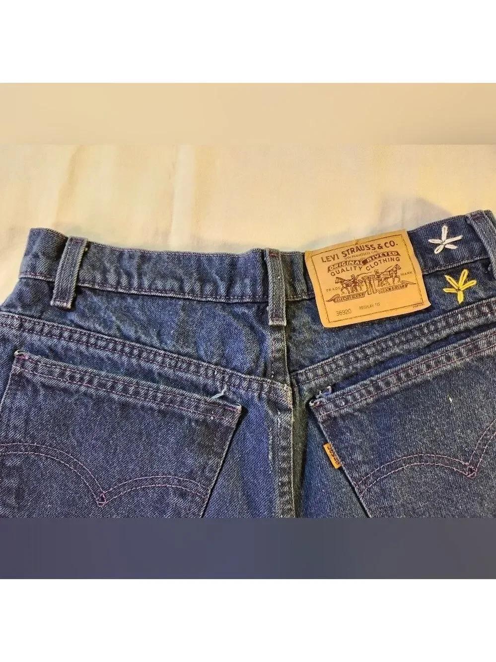 Levi's Vintage 80's High Rise Slim Fit Orange Tab Shorts Sz 13